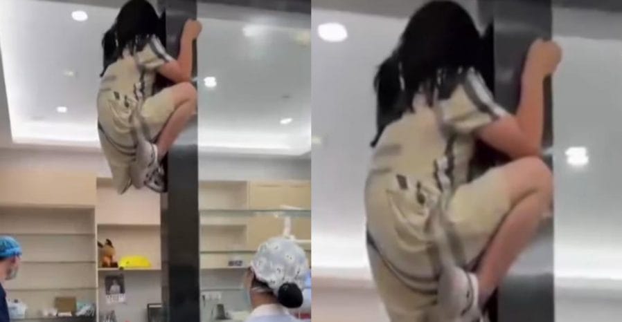 Little Girl in Jiangsu Climbs Doorframe Like “Spider-Man” to Escape Root Canal 🕷️