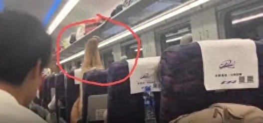Woman Puts Feet on Train Table for Stretching; Staff Intervene and Urge Civilized Travel