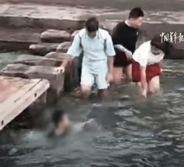 Foreign Woman and Local Man Save Boy Swept Away in River