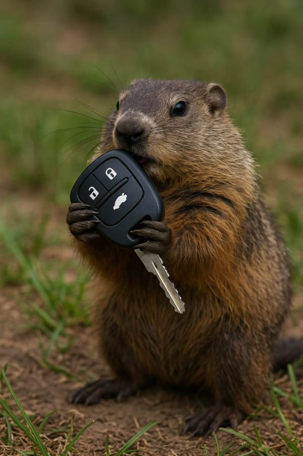 Road Trip Interrupted: Marmot Makes Off with Tourist's Car Keys! 😂🐿️🔑