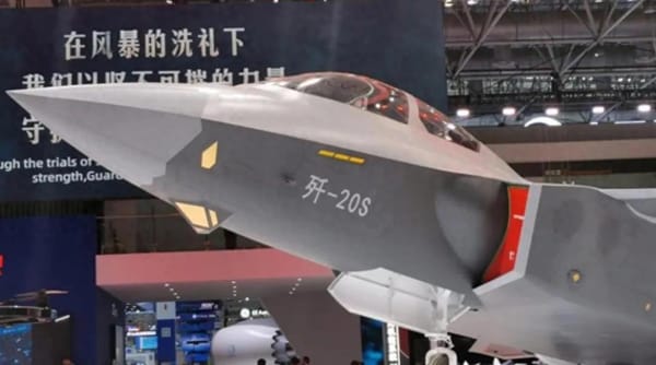 World’s First Twin-Seat Fifth-Generation Fighter Jet J-20S Makes a Stunning Debut!