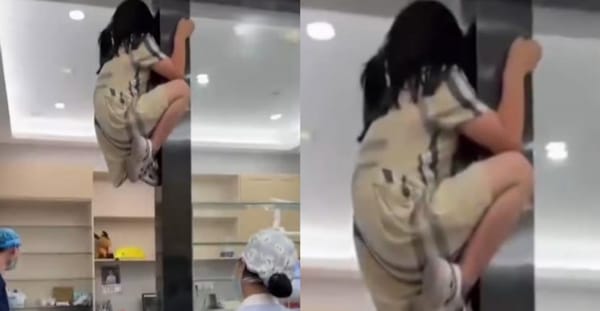 Little Girl in Jiangsu Climbs Doorframe Like “Spider-Man” to Escape Root Canal 🕷️